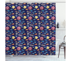 Exotic Aquarium Animals Shower Curtain