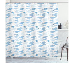 Tropical Piranha Pattern Shower Curtain