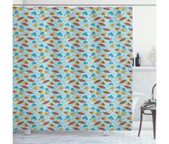 Kite Shaped Animal Pattern Shower Curtain