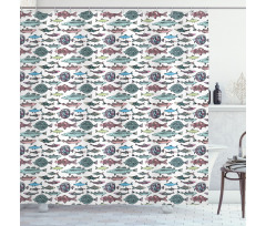 Seafood Cuisine Pattern Shower Curtain