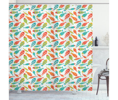 Colorful Fish Sea Bubbles Shower Curtain