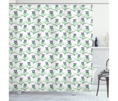 Botanical Print Plant Shower Curtain