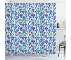 Thistle Bouquet Print Shower Curtain