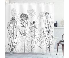 Medical Herbs Pattern Shower Curtain