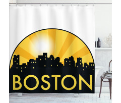 Radial Beamed Sun Effect Shower Curtain