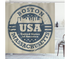 Passport Stamp Design Shower Curtain