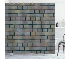 Stained Stone Brick Shower Curtain