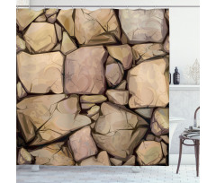 Cottage Stone Wall Shower Curtain