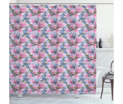 Low Poly Nature Scene Shower Curtain