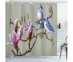 Waxwing Sparrow Bird Shower Curtain
