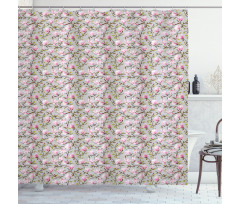 Watercolor Magnolias Shower Curtain