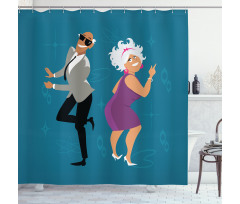 Old Couple Dancing Shower Curtain
