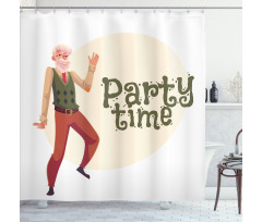 Gray-Haired Old Man Shower Curtain
