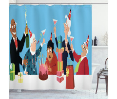Cake Gifts Champagne Shower Curtain