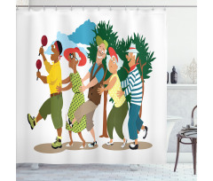 Line Dance Holiday Shower Curtain