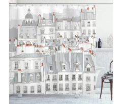 European Roofs of Buildings Shower Curtain