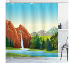 Summer Landscape Woodland Shower Curtain