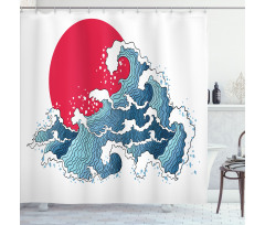 Wave Illustration Shower Curtain
