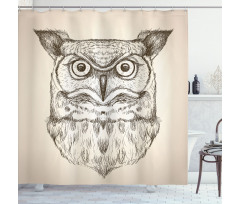 Wildlife Animal Head Sketch Shower Curtain