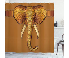 Ethnic Animal Ornament Shower Curtain