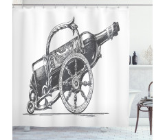 Vintage Bottle of Wine Retro Shower Curtain