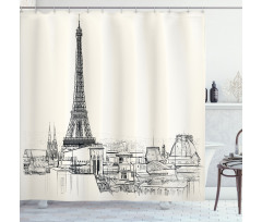 Paris over Roofs House Shower Curtain