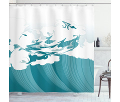 Watercolor Motifs Shower Curtain
