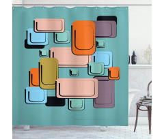 Geometric Rectangle Forms Shower Curtain