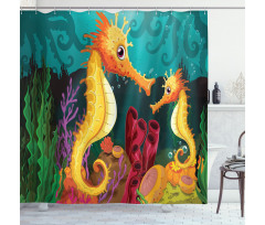 Seahorse Habitat Shower Curtain