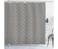 Diagonal Lines Chevron Shower Curtain