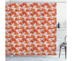 Overlapping Lotus Flower Shower Curtain