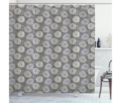 Abstract Dahlia Flowers Shower Curtain