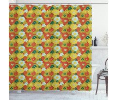 Chrysanthemum and Lily Shower Curtain