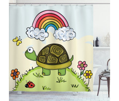 Cartoon Hill Nature Shower Curtain