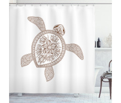 Floral Shell Spirals Shower Curtain