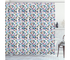 Colorful Shapes Pattern Shower Curtain