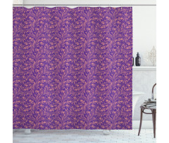 Flowers Leaves Rococo Shower Curtain