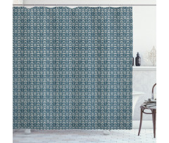 Chinese Floral Motifs Shower Curtain