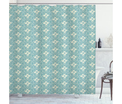 Swirling Leaf Stems Wreath Shower Curtain