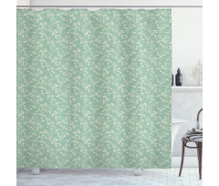 Vintage Style Foliage Shower Curtain