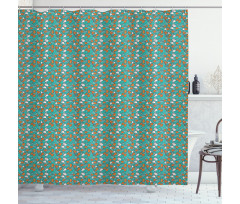 Autumn Leaf Swirly Branch Shower Curtain