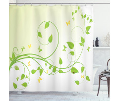 Flourishing Sapling Leaves Shower Curtain