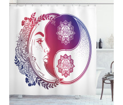 Oriental Crescent Moon Shower Curtain