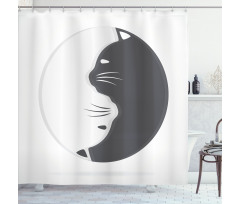 Black and White Cats Shower Curtain