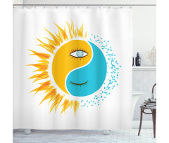 Day and Night Sun Moon Shower Curtain