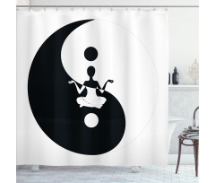 Silhouette Lotus Pose Shower Curtain