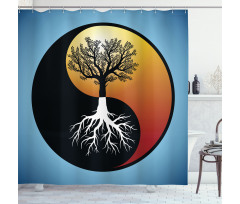 Abstract Tree and Root Shower Curtain