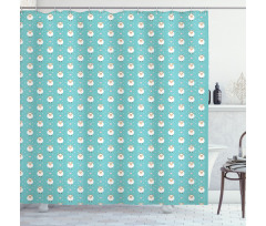 Diamond Form Dots Hearts Shower Curtain