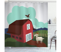 Rural Farmland Crop Bovine Shower Curtain