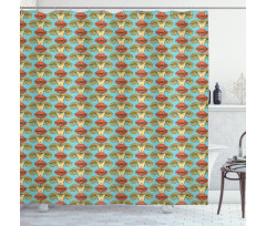 Vintage Sketch Poppy Ram Shower Curtain